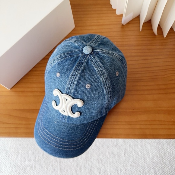 Celine Denim Blue Vintage Baseball Cap - Picture 1 of 9